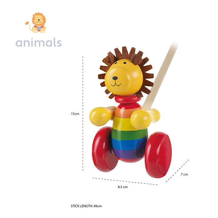 Animal Push and Pull Along Toys for 1 Year Old, Wooden Toys