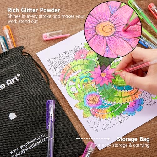 Shuttle Art 80-Color Glitter Gel Pen Set