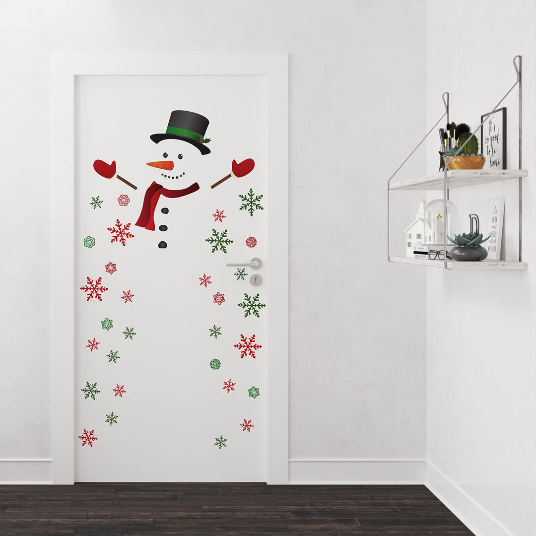 90x90cm Snowman & Snowflakes Christmas Wall Stickers