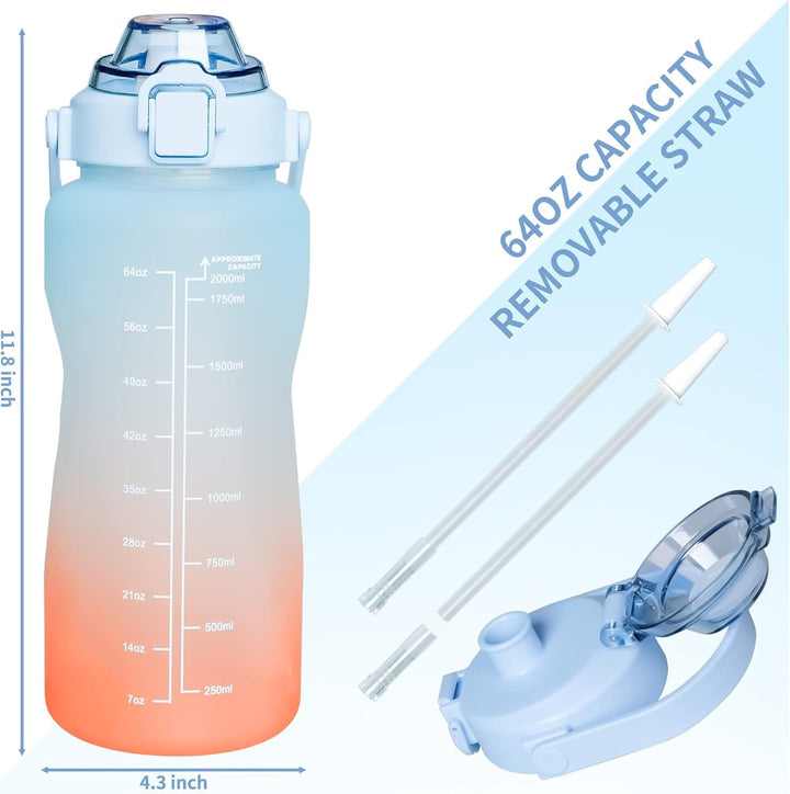 2.2L BPA-Free Water Bottle with Straw