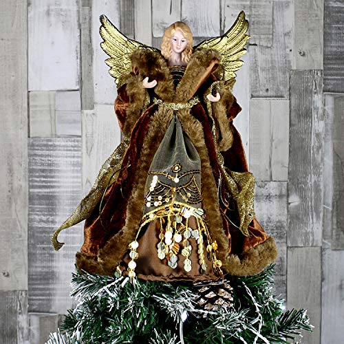 12” Copper & Gold Angel Tree Toppe