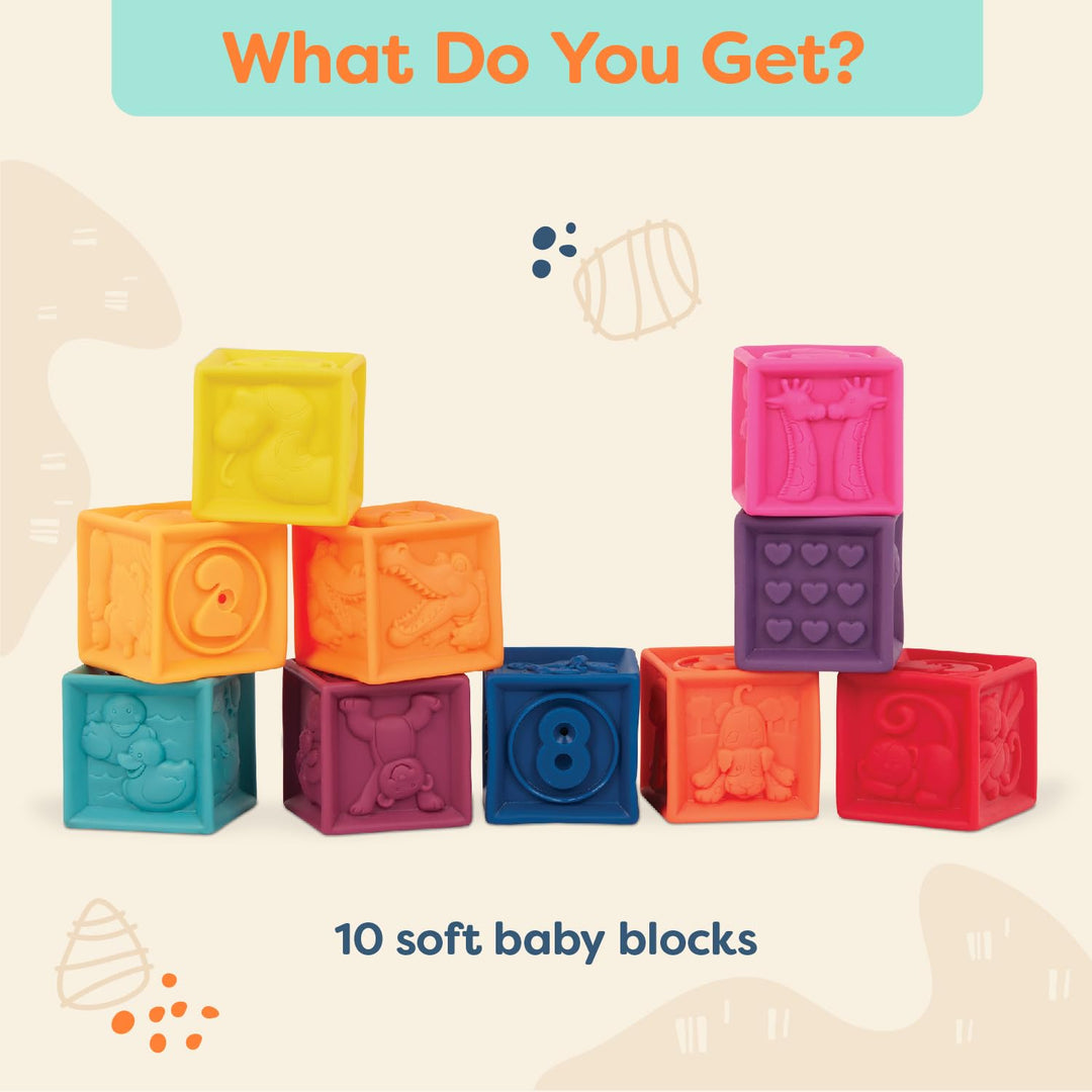 One Two Squeeze Baby Blocks - Building Blocks Educational Baby Toys