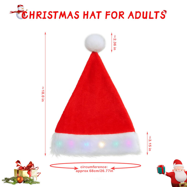 LED Santa Hat – Unisex Christmas Party Hat with Lights