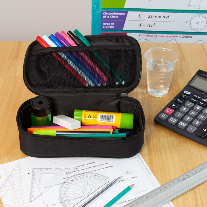 Black Large Capacity Pencil Case Organizer