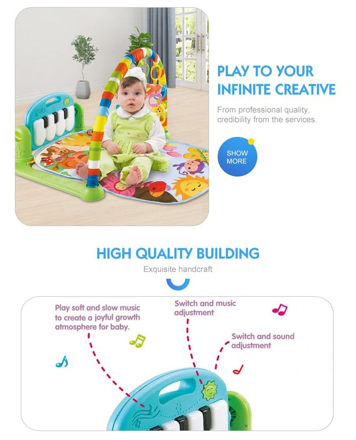 Large Baby Play Mat Crawling Kick and Play Piano Gym Musical Activity Mats for Babies Educational Toys