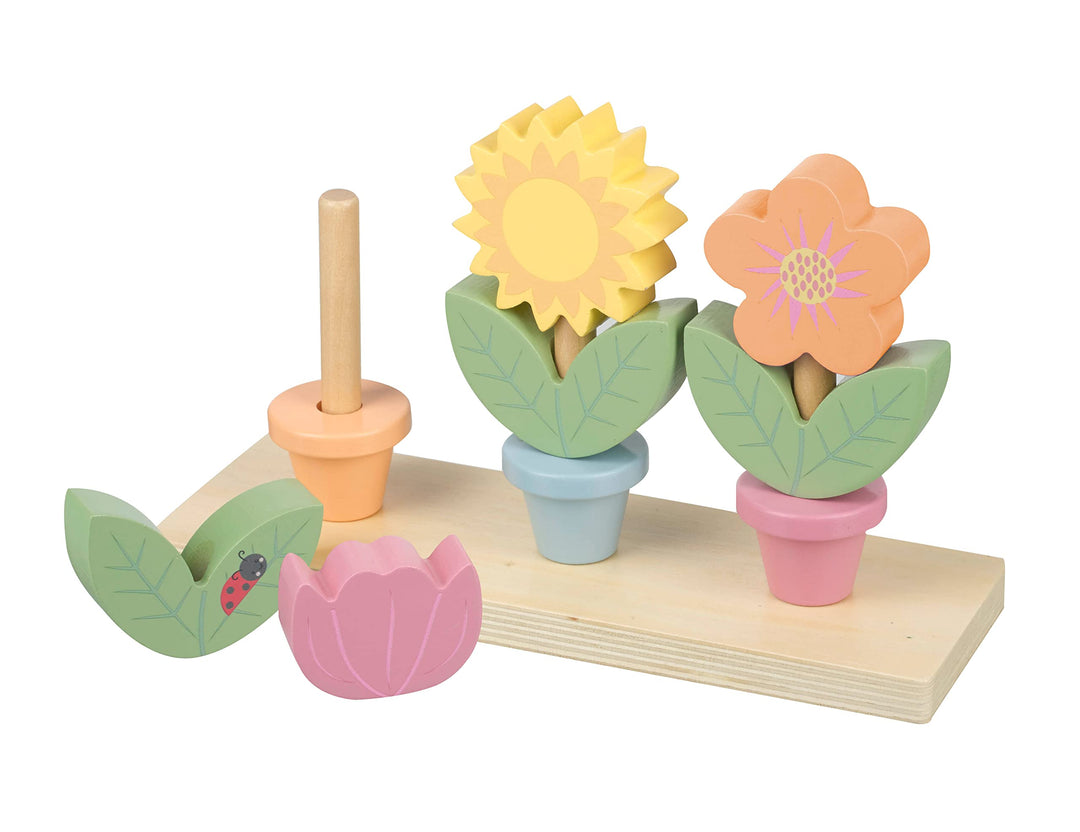 Orange Tree Toys Stacking Flower Pots Wooden Stacking Toys