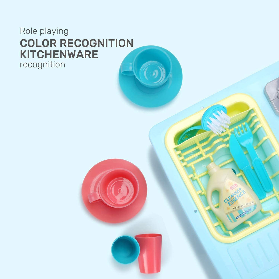 Heat Sensitive Electric Dishwasher Toy with Running Water for Kids