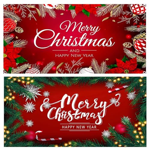 Merry Christmas Garage Door Banner