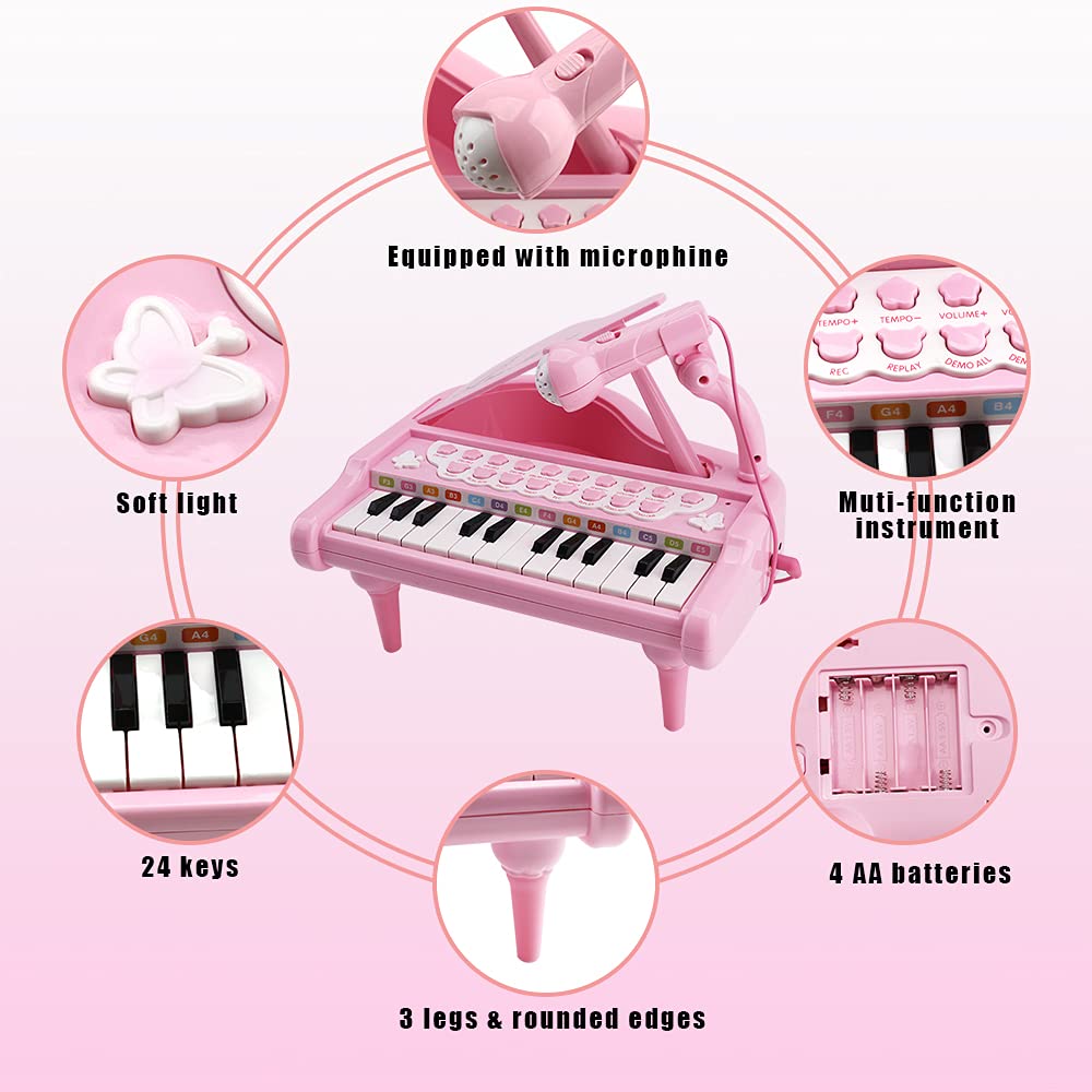 Amy&Benton Toddler Piano Toy for Baby Girls Pink Toy