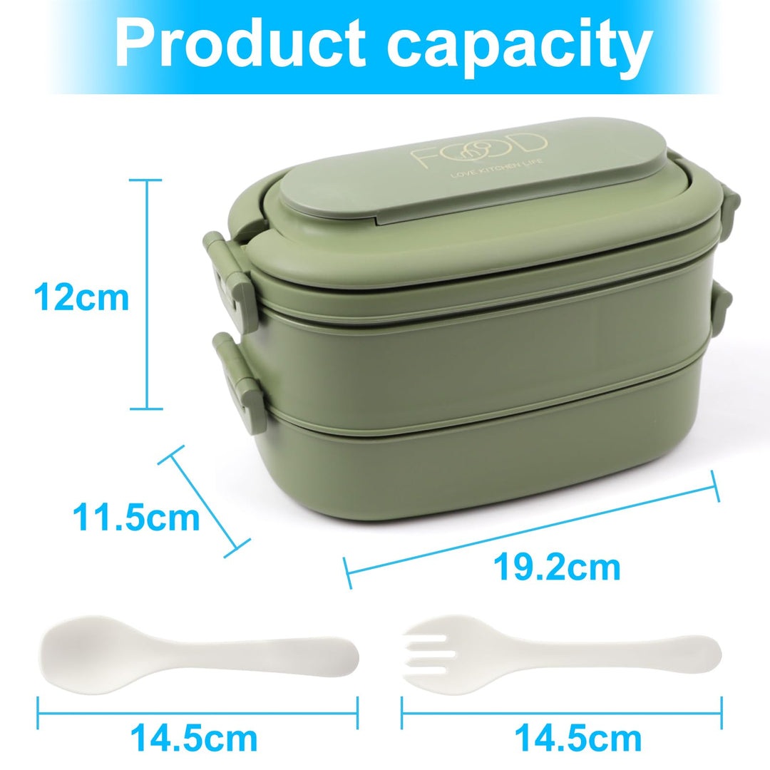 1550ml 2-Layer Bento Box with Cutlery Set