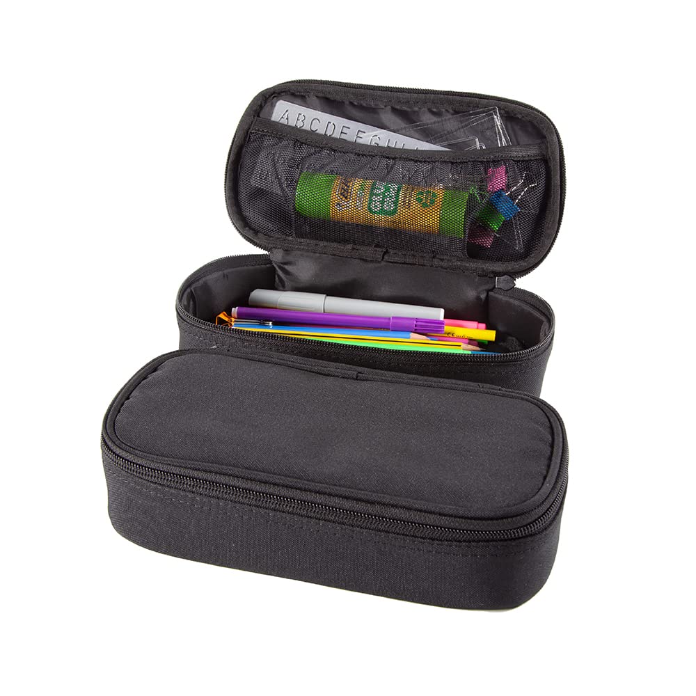 Black Large Capacity Pencil Case Organizer