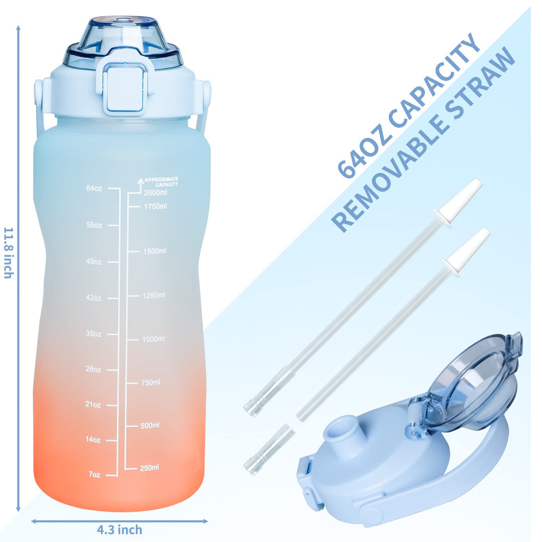 2.2L BPA-Free Water Bottle with Straw