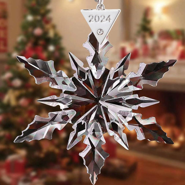 Crystal Snowflake Ornament with Ribbon