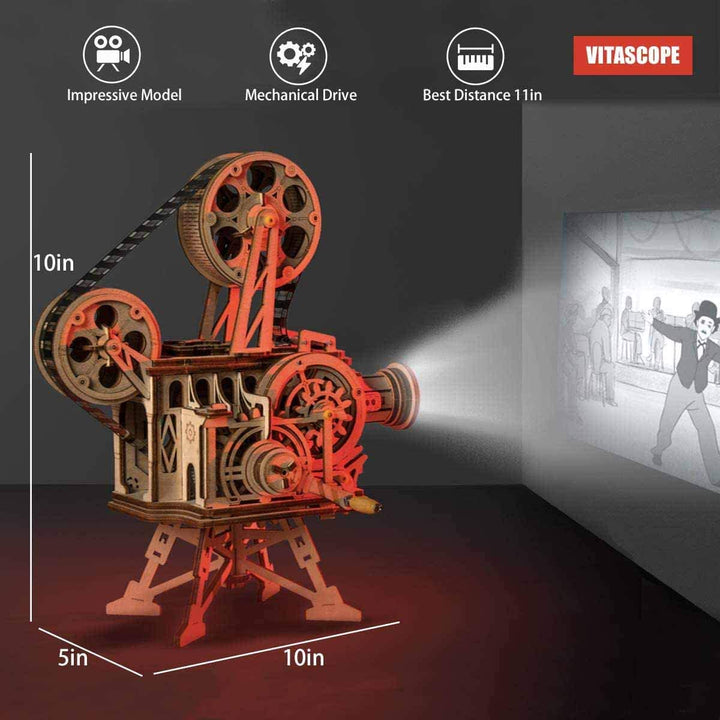 ROBOTIME Vitascope Wooden Model Kits 3D Puzzle for Adults to Build Laser Cut Jigsaw