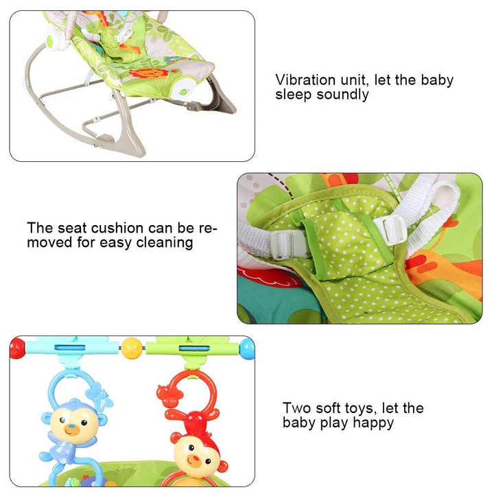 Soft Baby Rocking Chair Cradle with Two Toys