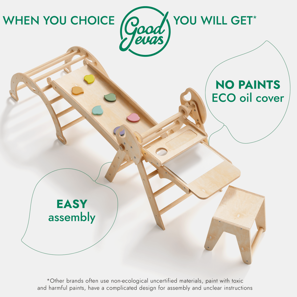Goodevas 5 in 1 Montessori Climbing Frame – 5in1 Playsets for children, available at Learning Bugs UK