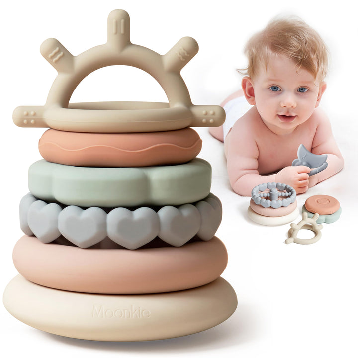 Moonkie Stacks of Circles Soft Teething Toy