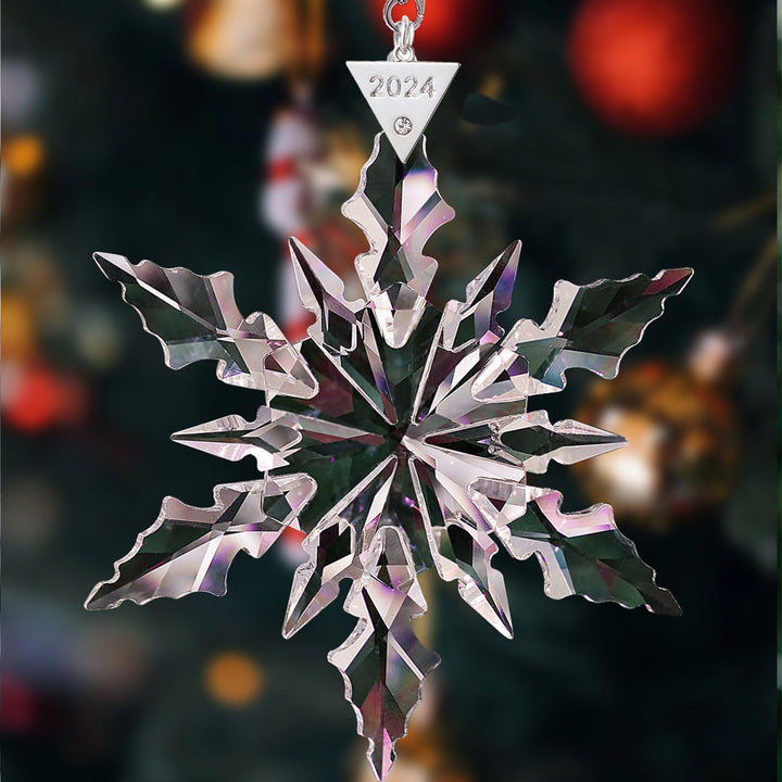 Crystal Snowflake Ornament with Ribbon