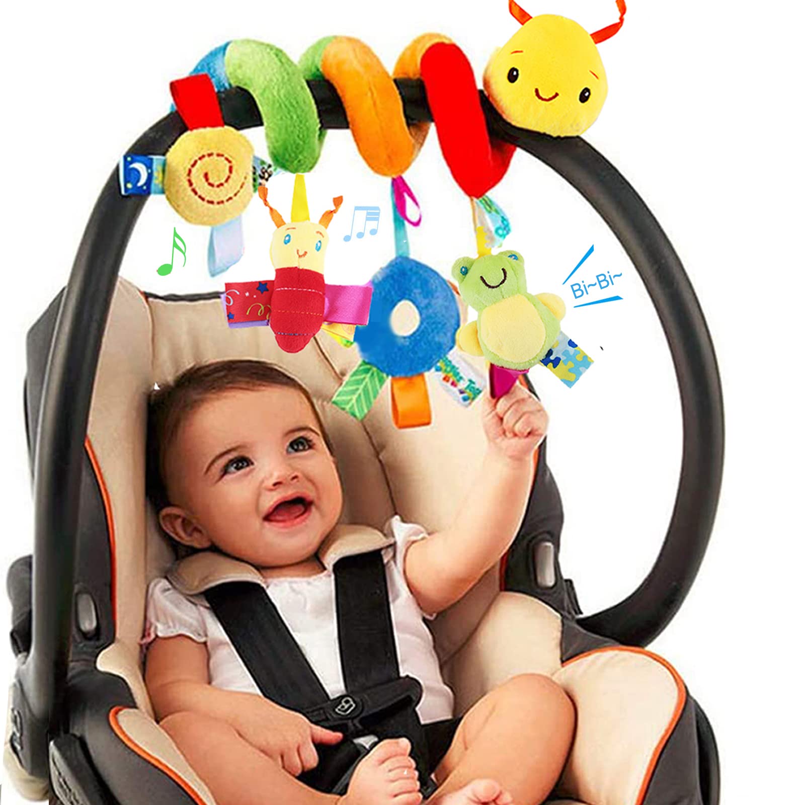 Petarms Newborn Spiral Car Seat Stroller Activity Toy Baby Sensory Learningbugs