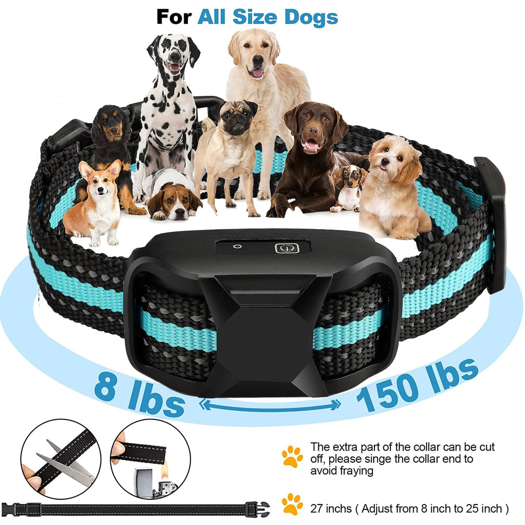 Dog Training Collar with Remote, 3300Ft Remote Range, Beep (1-8) & Vibration (1-16) Training Modes, USB Rechargeable IP67 Waterproof, Remote Anti Bark Collar for Large Medium Small Dogs (BLUE)