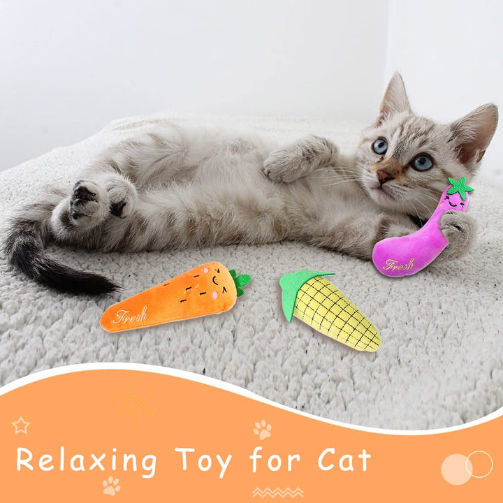 Everpwr Catnip Toys for Cats Chew Toy - 5PCS Cat Toys for Plush Scratch Playing Chewing Teeth Cleaning- Interactive Cat Catnip Toy