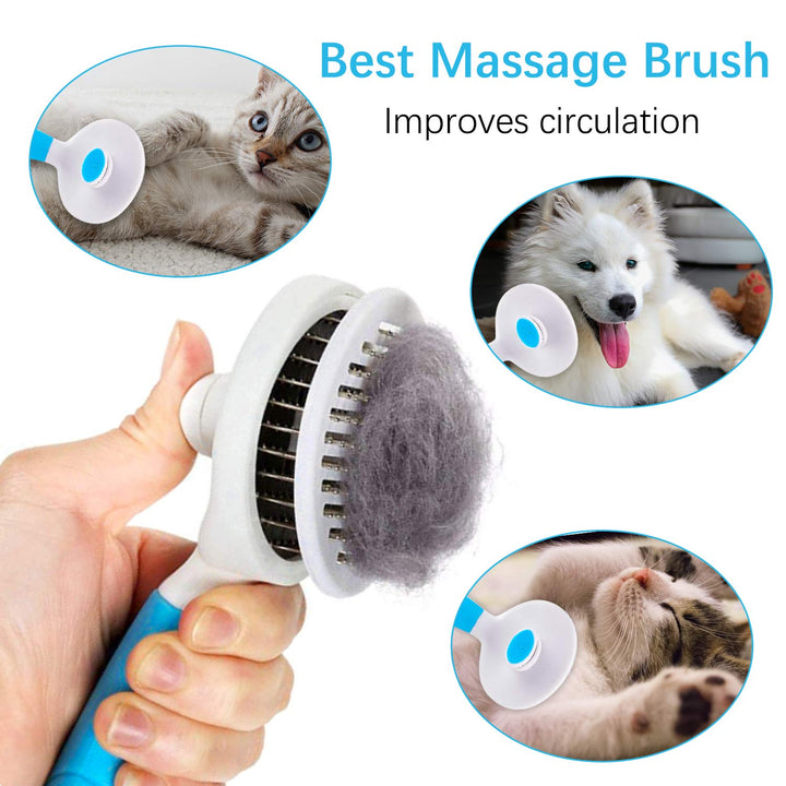 Cat Brush Self-Cleaning Slicker Brush Removes Undercoat Dog Brush Cat Brush Short to Long Hair Suitable Gentle Cat Brush Slicker Brush