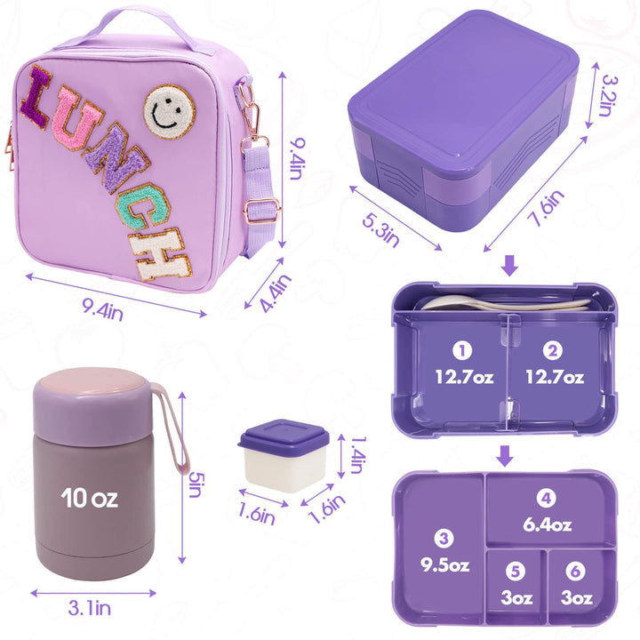 Girls' Purple Insulated Bento Lunch Box