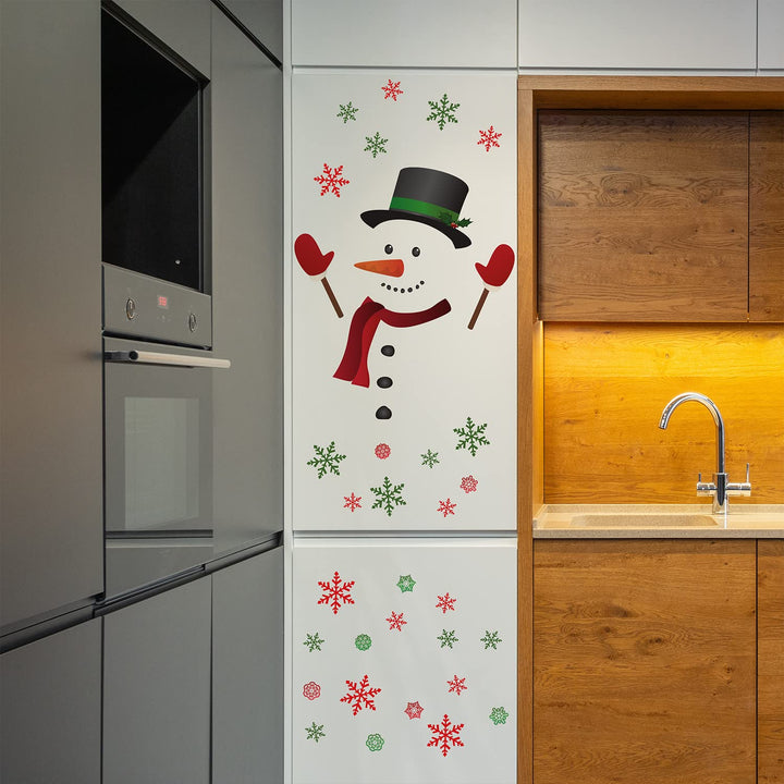 90x90cm Snowman & Snowflakes Christmas Wall Stickers