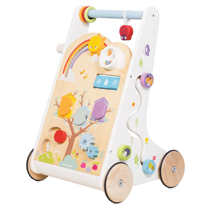 Multi-Sensory Wooden Activity Walker For Toddlers And Babies