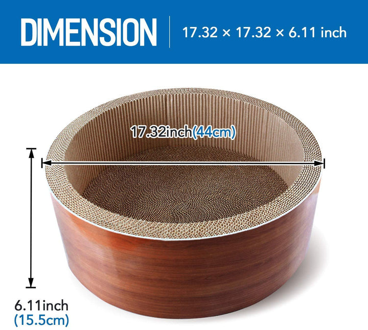 FluffyDream Cat Scratcher Post & Board, Round Cat Scratching Lounge Bed, Durable Pad Prevents Furniture Damage,45W x 45Dx 15H,CM