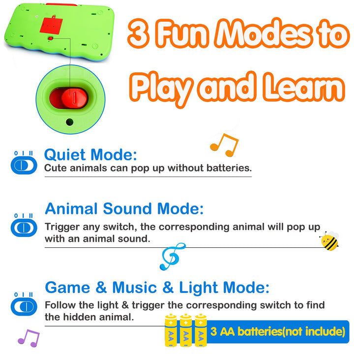 Interactive Pop up Animal Toys with Music & Light