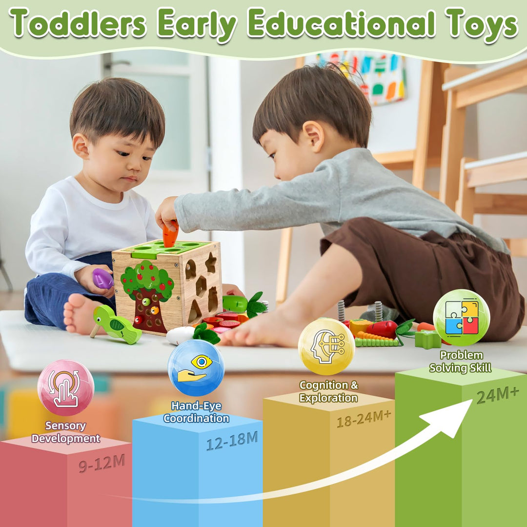 5-in-1 Wooden Cube Activity Toy for Toddlers