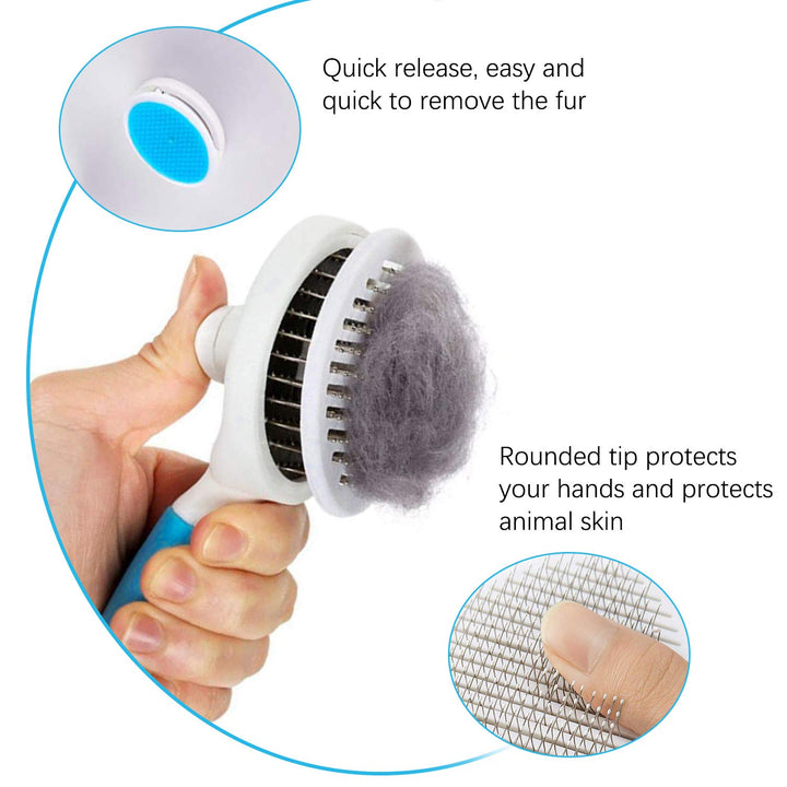 Cat Brush Self-Cleaning Slicker Brush Removes Undercoat Dog Brush Cat Brush Short to Long Hair Suitable Gentle Cat Brush Slicker Brush