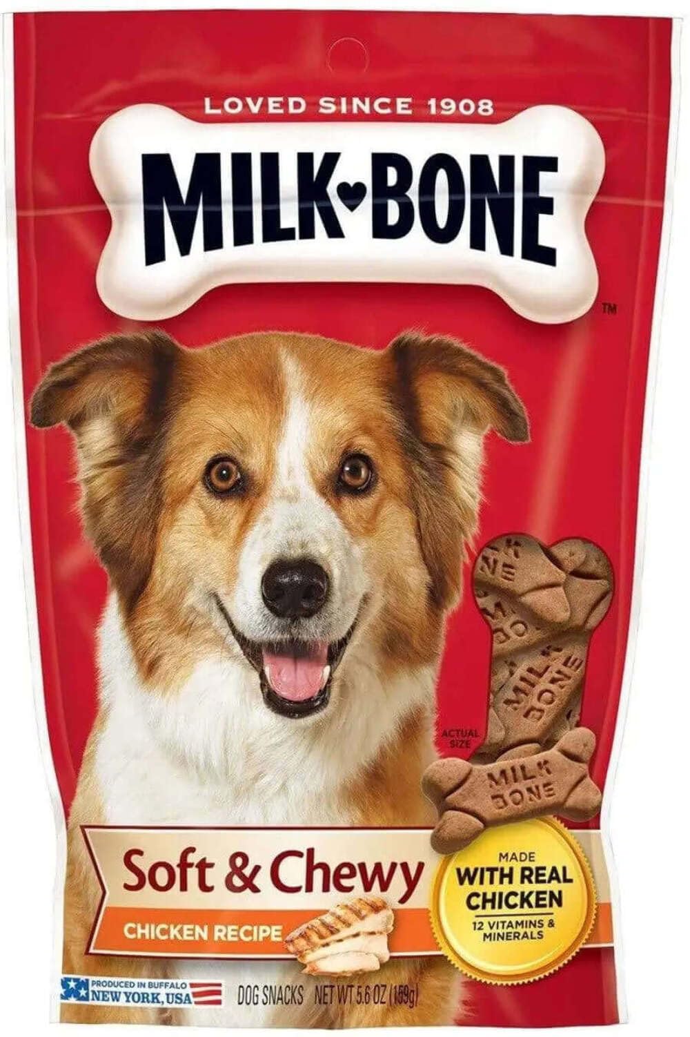 Milk-Bone Soft & Chewy Chicken Recipe Dog Treats, 5.6-Ounce (Pack Of 2)