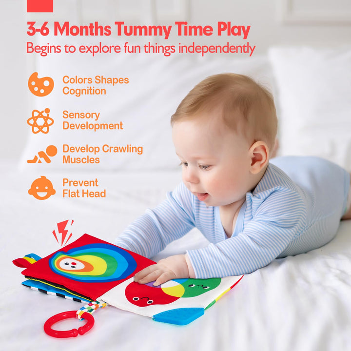 High Contrast Soft Baby Books, Hangable Sensory Toys