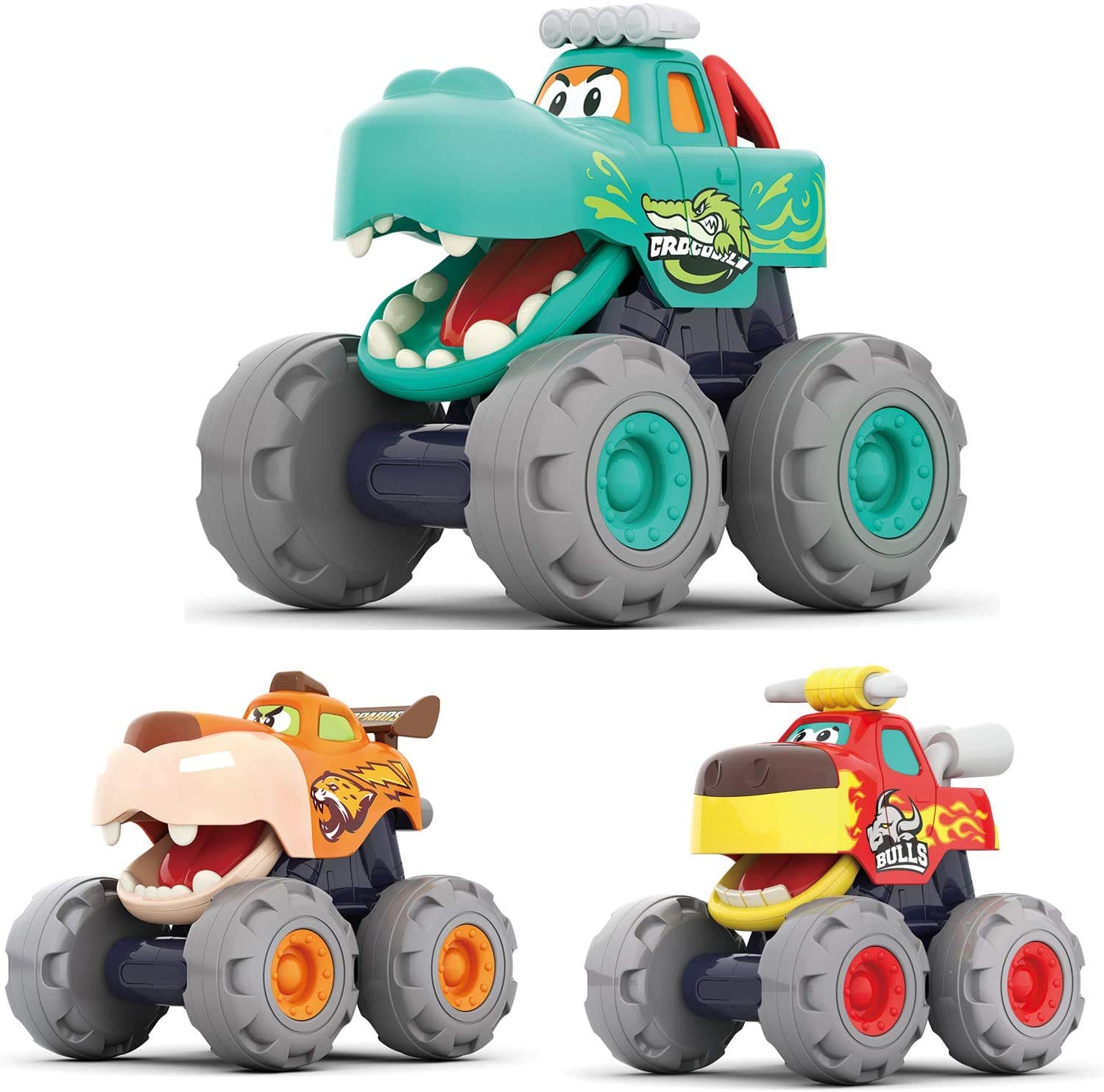 MOONTOY Baby Car Toys for 1 Year Old Boys 3 Pack Monster Truck Toys f Learningbugs