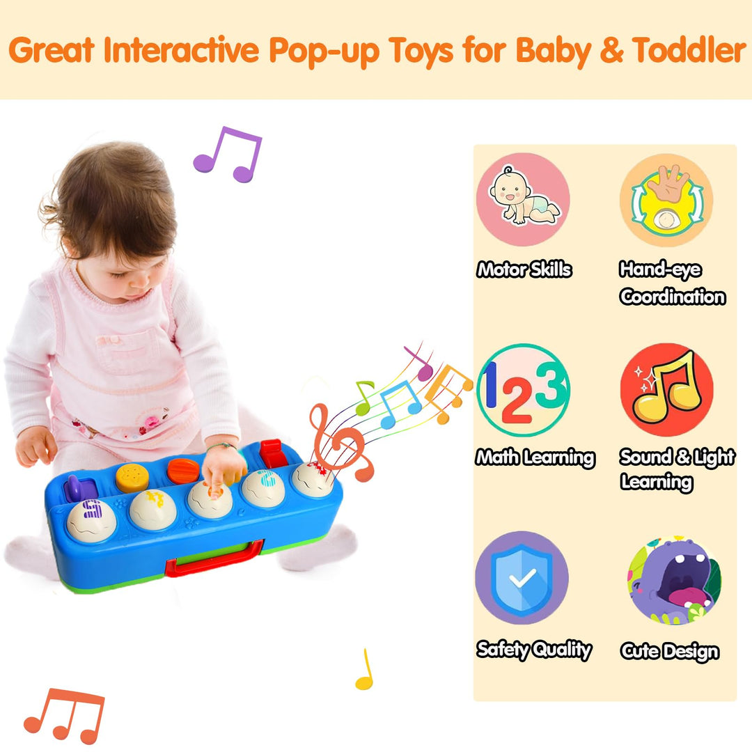 Interactive Pop up Animal Toys with Music & Light