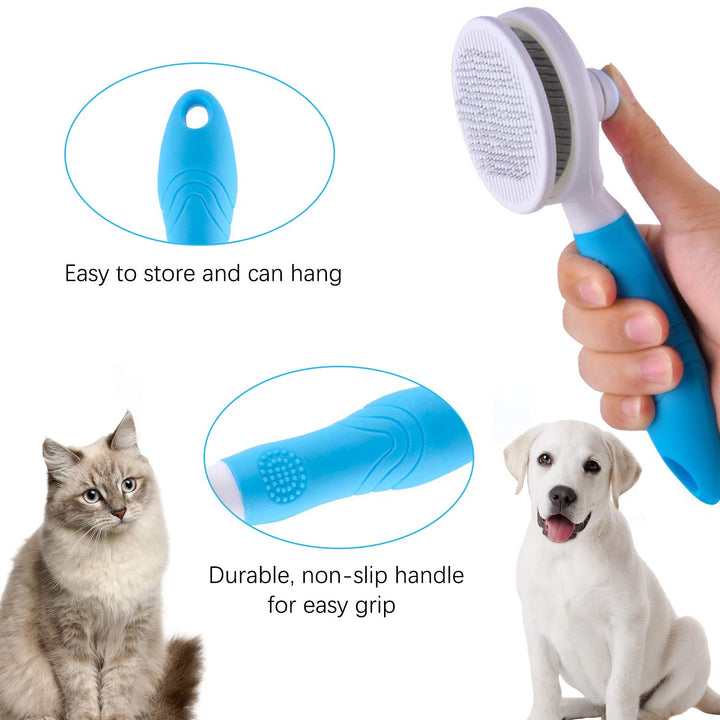 Cat Brush Self-Cleaning Slicker Brush Removes Undercoat Dog Brush Cat Brush Short to Long Hair Suitable Gentle Cat Brush Slicker Brush