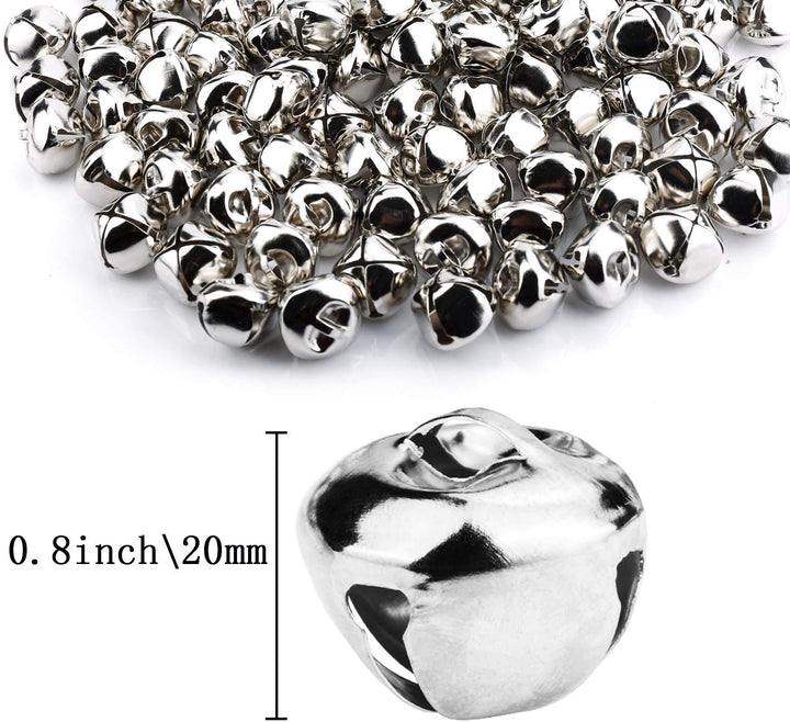 50 Pcs Silver Jingle Bells for Christmas