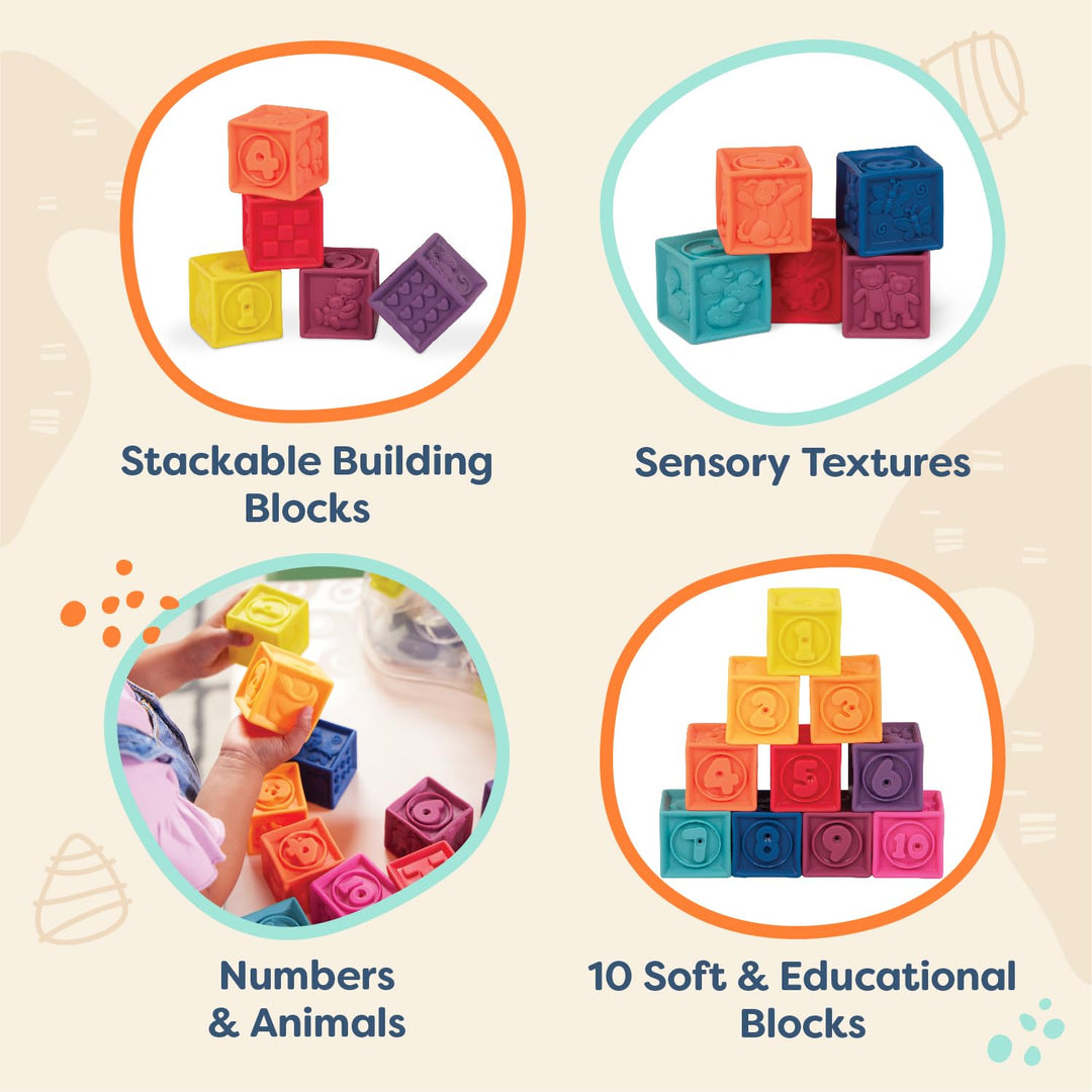 One Two Squeeze Baby Blocks - Building Blocks Educational Baby Toys