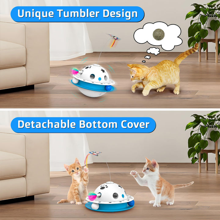 3 in 1 Smart Cat Toys, Interactive Cat Toys, Automatic Cat Toy for Indoor Cats, Kitten Toys