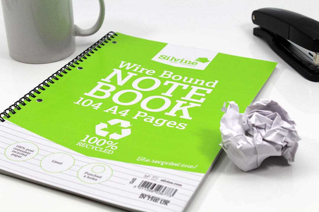 104-Page Recycled A4 Wirebound Notebook