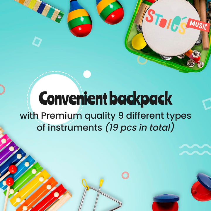 19 pcs Kids Musical Instruments for 3 year old