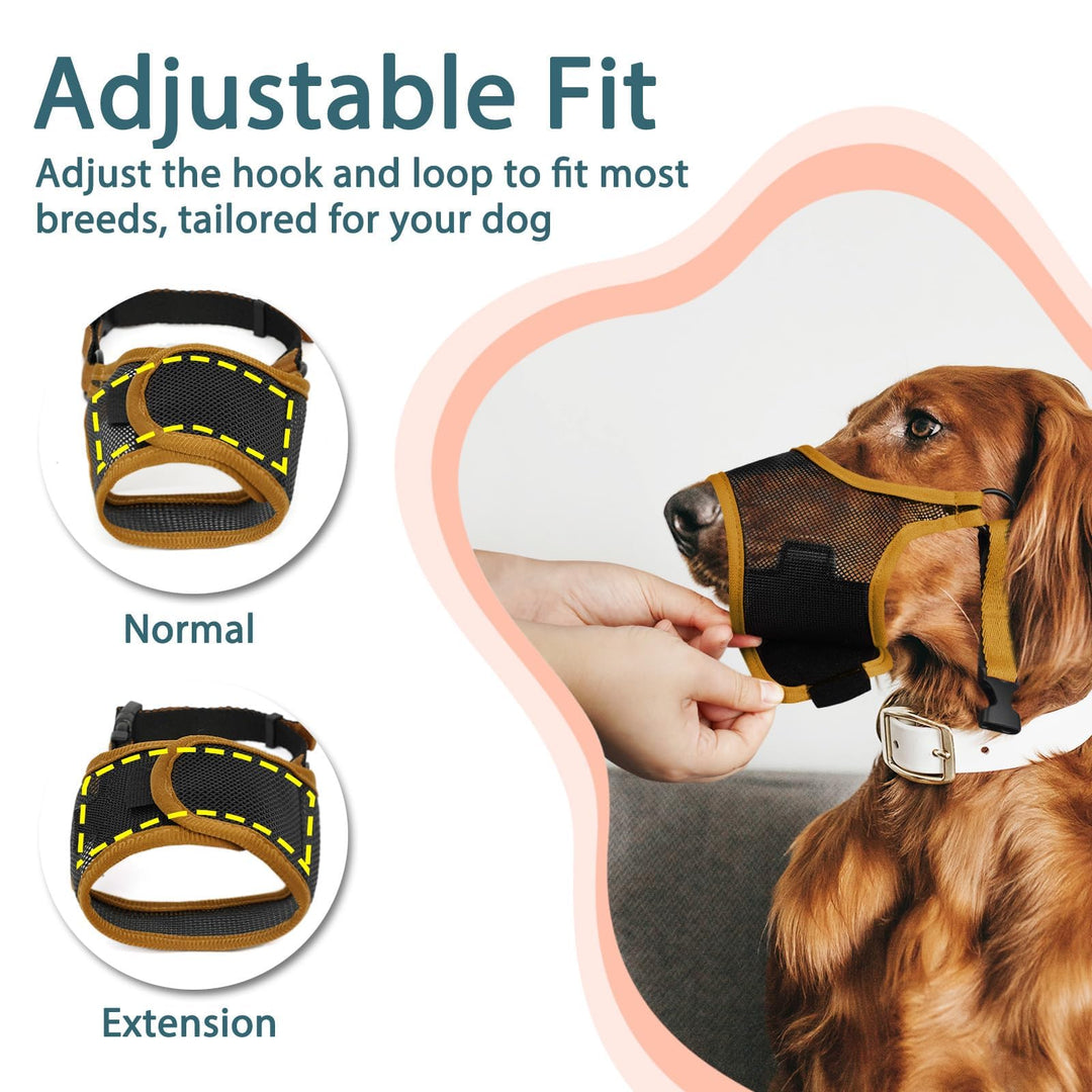 LUCKYPAW Dog Muzzle, Mesh Dog Muzzle for Large Medium Small Dogs, Soft Muzzles for Biting Chewing Certain Barking