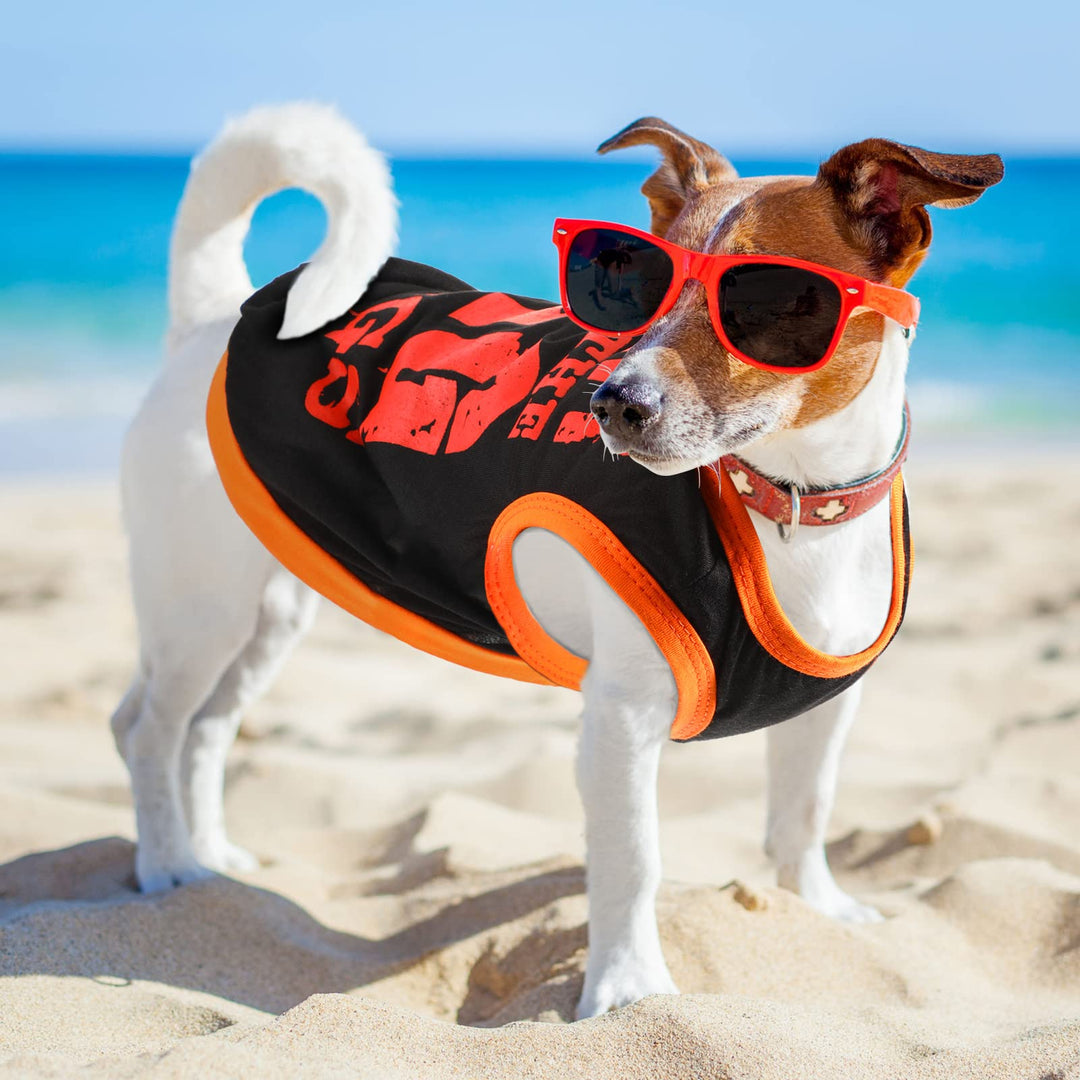 8 Pieces Dog Shirts Pet Printed Clothes with Funny Letters, Summer T Shirts Cool Puppy Shirts Breathable Outfit