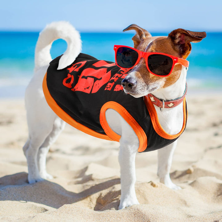 8 Pieces Dog Shirts Pet Printed Clothes with Funny Letters, Summer T Shirts Cool Puppy Shirts Breathable Outfit