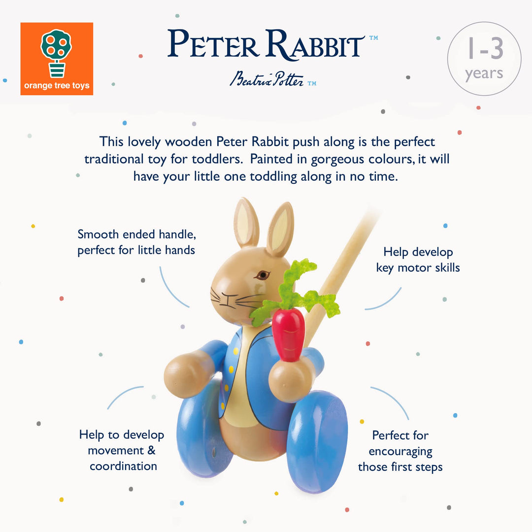 Peter Rabbit Wooden Push Along Walker Gift