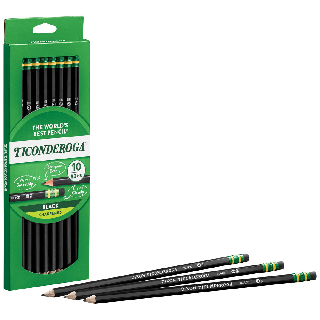 Dixon Black 2 Pencils, Pre-Sharpened, 10-Pack