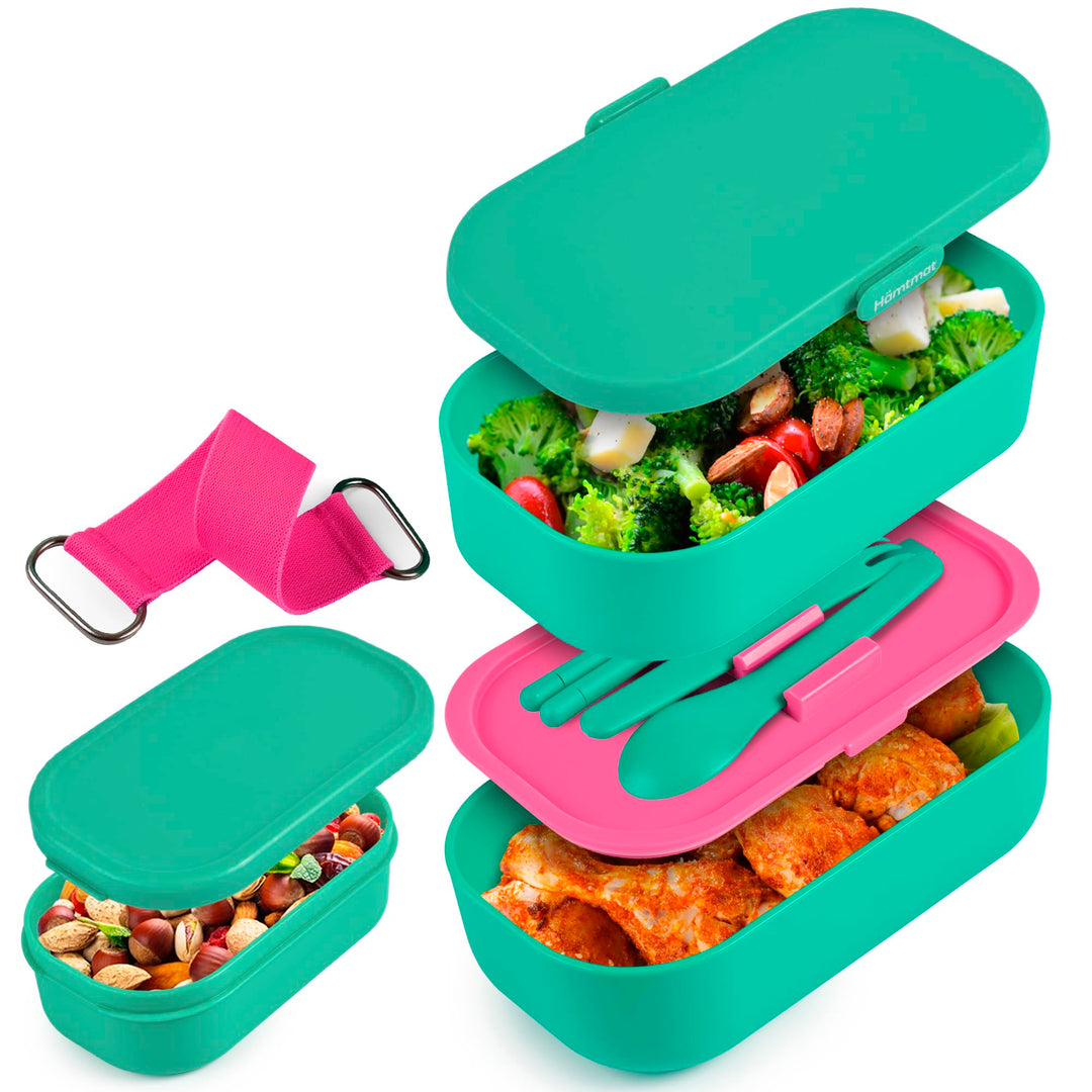 Stackable Insulated Bento Box with Chopsticks