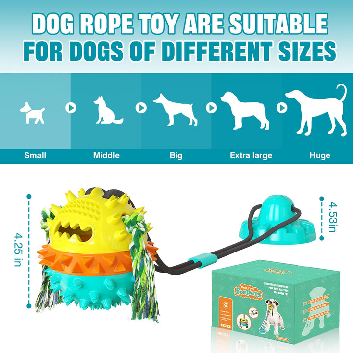 Dog Toys for Aggressive Chewers Interactive Indestructible Puzzle Stimulating Chew Toy Suction Cup Tug of War Enrichment Rope Boredom Busy Self Play Food Teething Puppy Dispensing Squeaky Ball Dogs